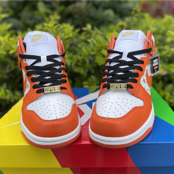 Nike Dunk High Pro SB Supreme Orange Stars - PerfectKickZ