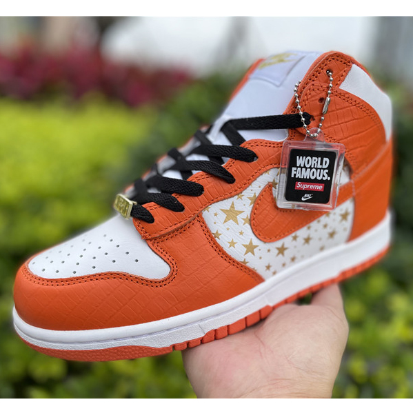 Nike Dunk High Pro SB Supreme Orange Stars - PerfectKickZ