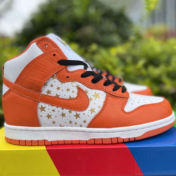 Nike Dunk High Pro SB Supreme Orange Stars - PerfectKickZ