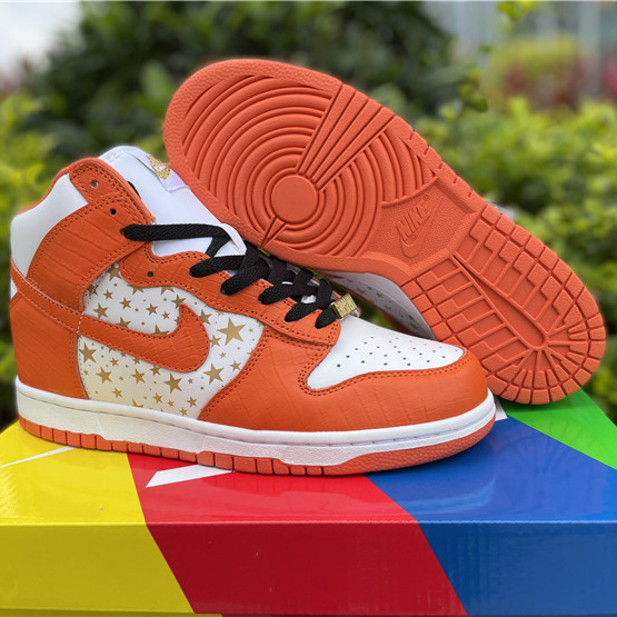 Nike Dunk High Pro SB Supreme Orange Stars - PerfectKickZ