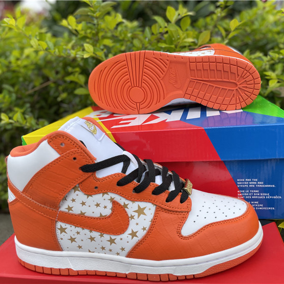 Nike Dunk High Pro SB Supreme Orange Stars - PerfectKickZ