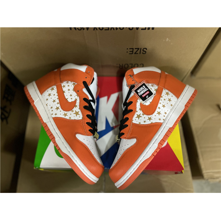 Nike Dunk High Pro SB Supreme Orange Stars - PerfectKickZ