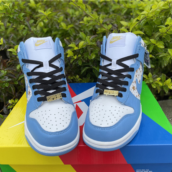 Nike Dunk High Pro SB Supreme Blue Stars 307385-141 - PerfectKickZ