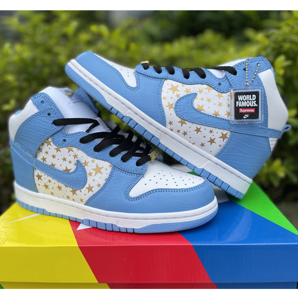 Nike Dunk High Pro SB Supreme Blue Stars 307385-141 - PerfectKickZ