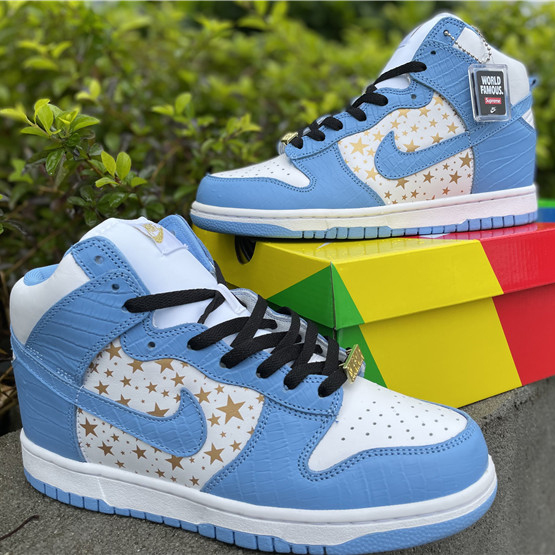 Nike Dunk High Pro SB Supreme Blue Stars 307385-141 - PerfectKickZ