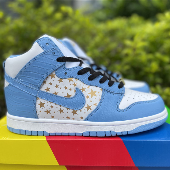 Nike Dunk High Pro SB Supreme Blue Stars 307385-141 - PerfectKickZ