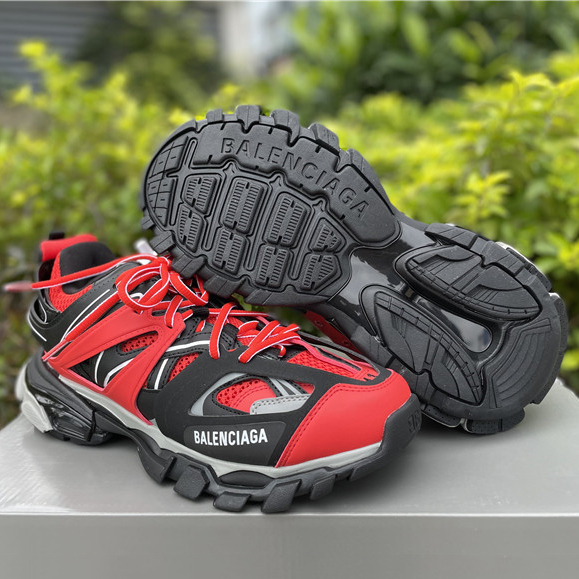 Balenciaga Track Sneakers In Red Grey Black - PerfectKickZ