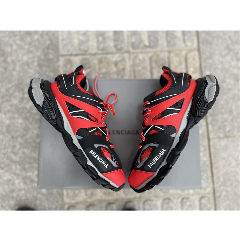 Balenciaga Track Sneakers In Red Grey Black - 