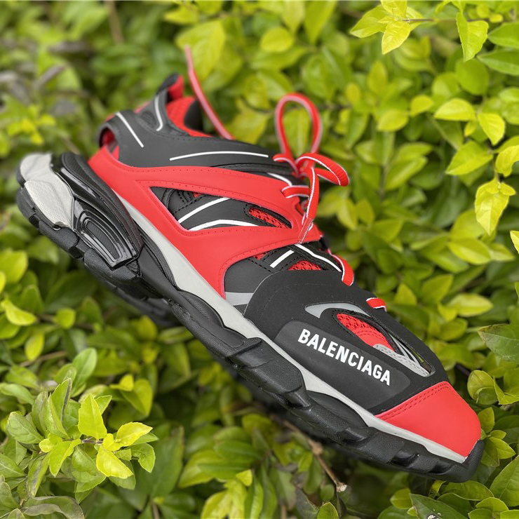 Balenciaga Track Sneakers In Red Grey Black - PerfectKickZ