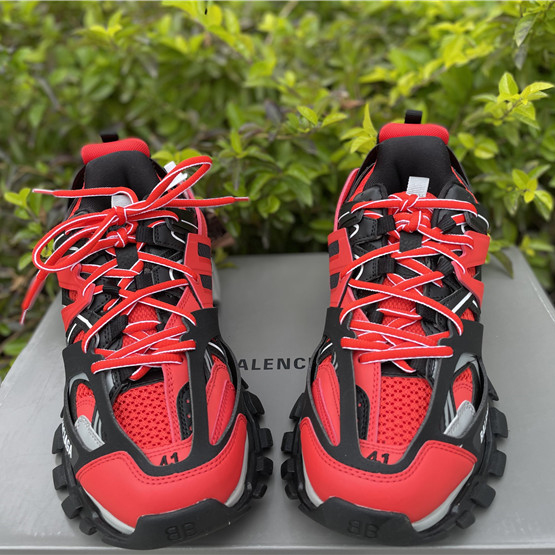 Balenciaga Track Sneakers In Red Grey Black - 