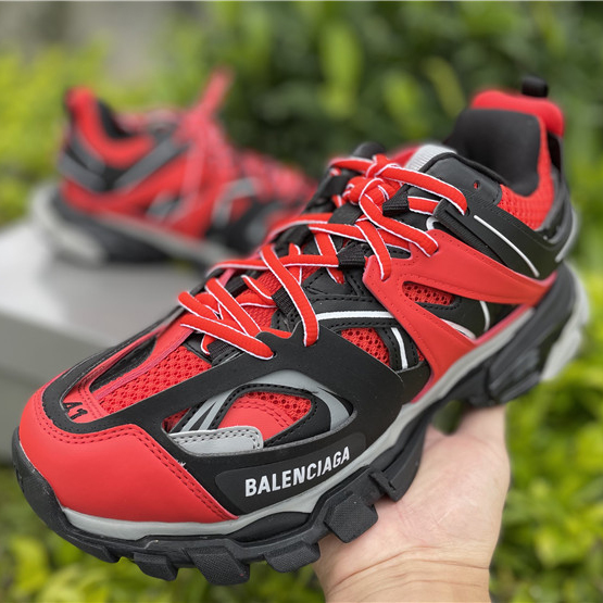 Balenciaga Track Sneakers In Red Grey Black - 