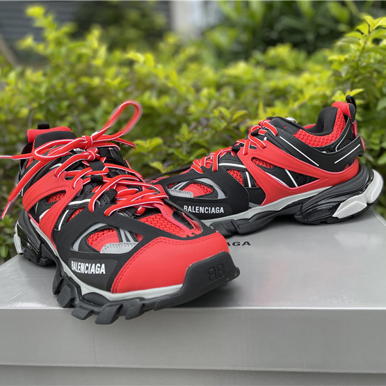 Balenciaga Track Sneakers In Red Grey Black - 