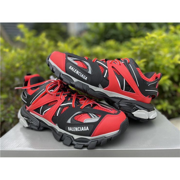 Balenciaga Track Sneakers In Red Grey Black - 