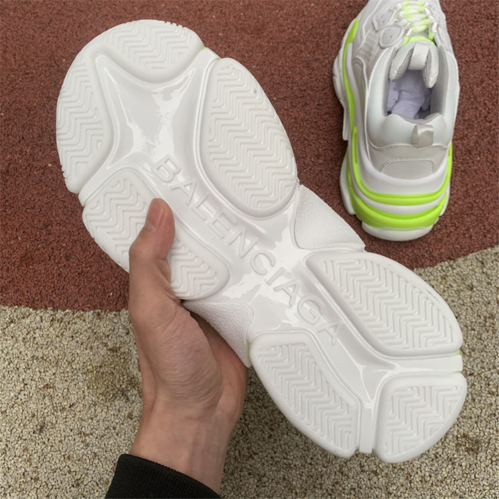 Balenciaga Triple S In  Fluorescent Green And White - 