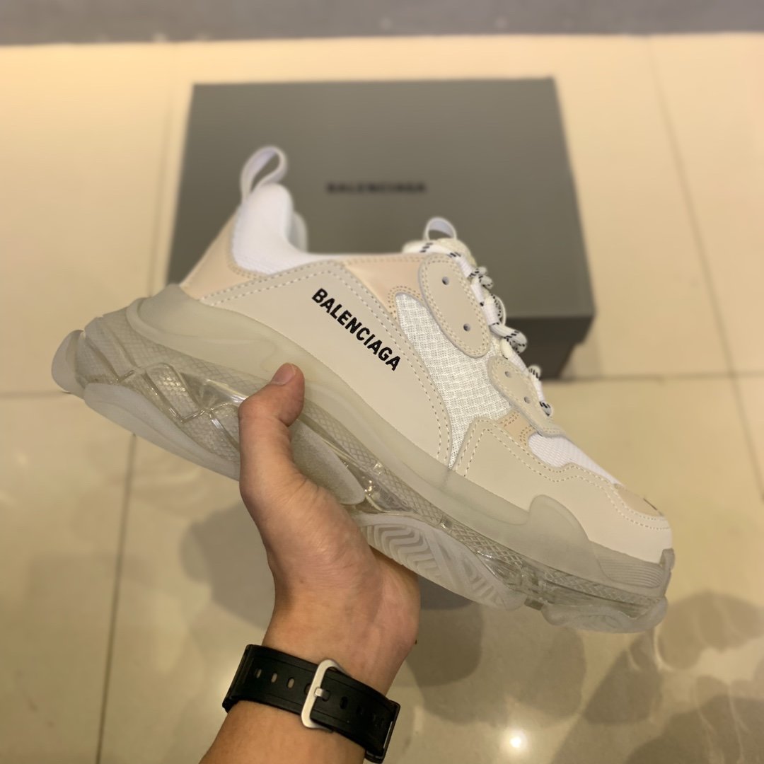 Balenciaga Clear Sole Triple S Trainers White - PerfectKickZ