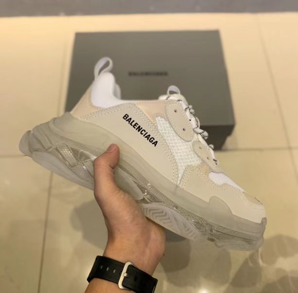 Balenciaga Clear Sole Triple S Trainers White - PerfectKickZ