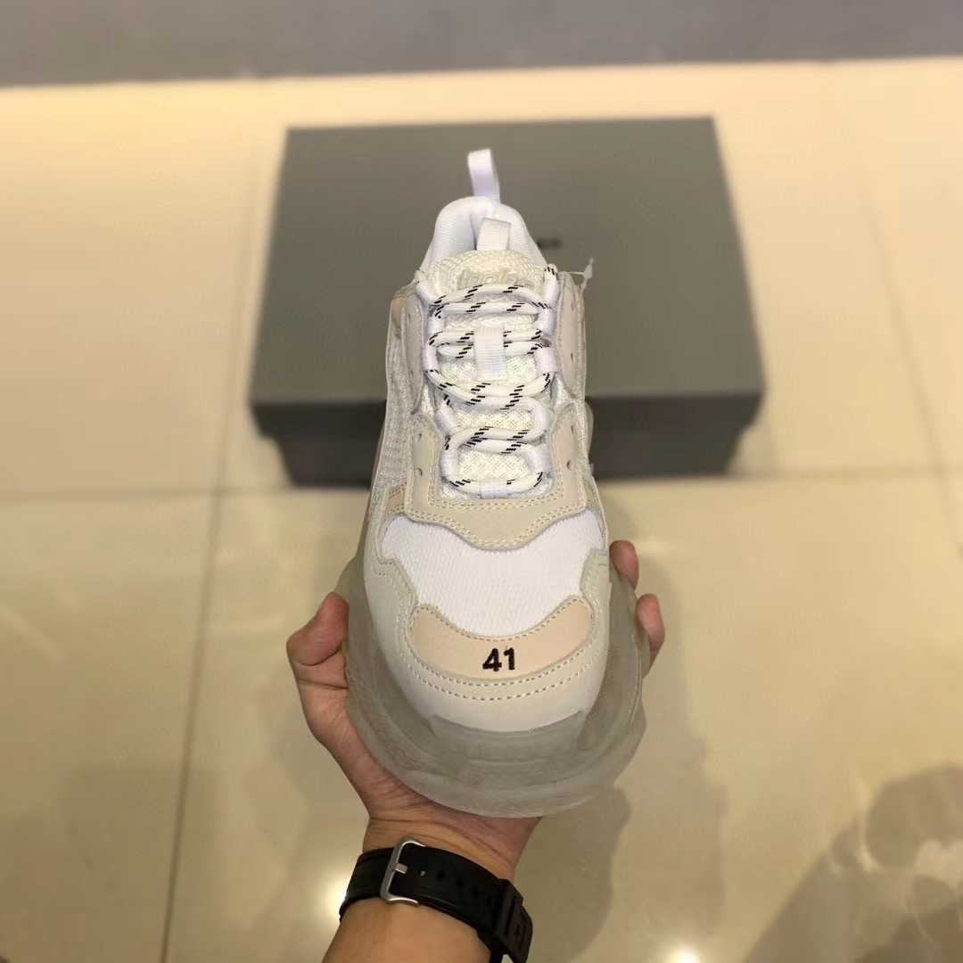 Balenciaga Clear Sole Triple S Trainers White - PerfectKickZ