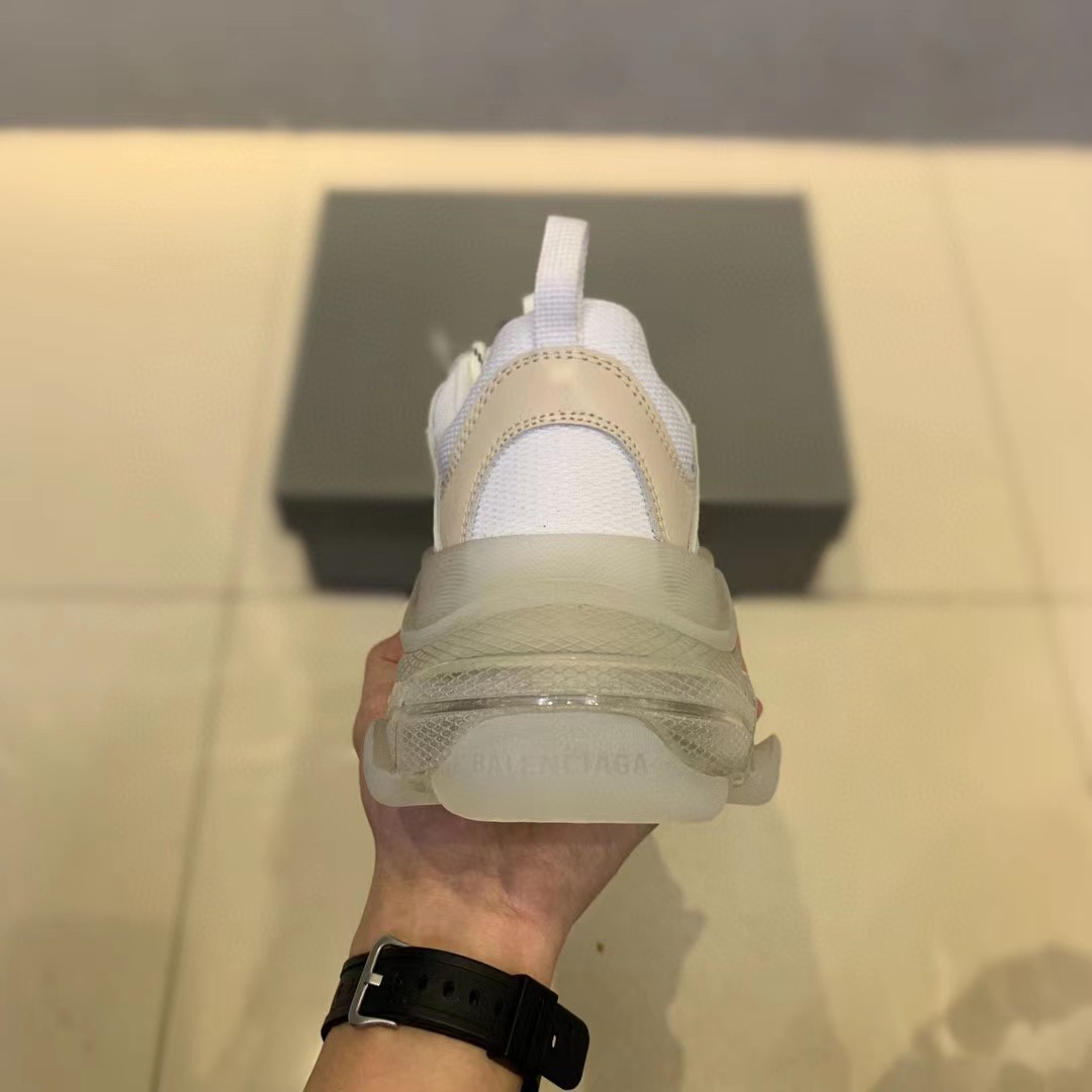 Balenciaga Clear Sole Triple S Trainers White - PerfectKickZ