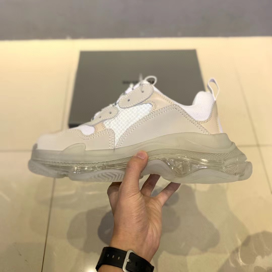 Balenciaga Clear Sole Triple S Trainers White - PerfectKickZ