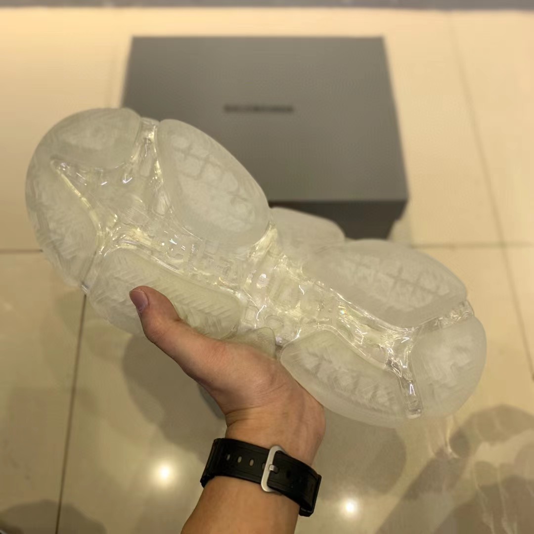 Balenciaga Clear Sole Triple S Trainers White - PerfectKickZ