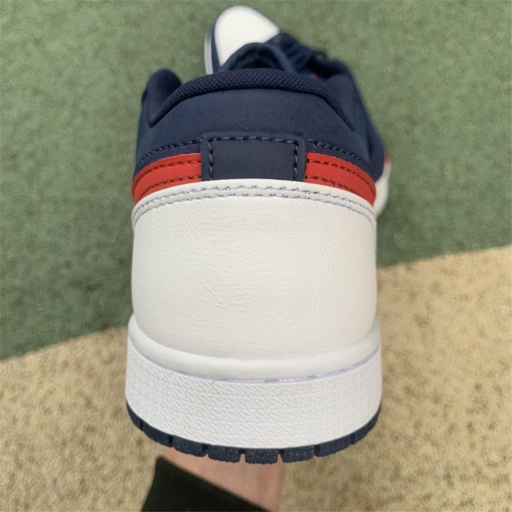 Jordan AJ 1 Low USA White Blue Red Basketball Shoes CZ8454-400 - PerfectKickZ