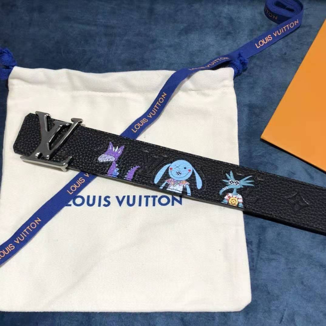 Louis Vuitton Carton Black Belt 40MM - PerfectKickZ