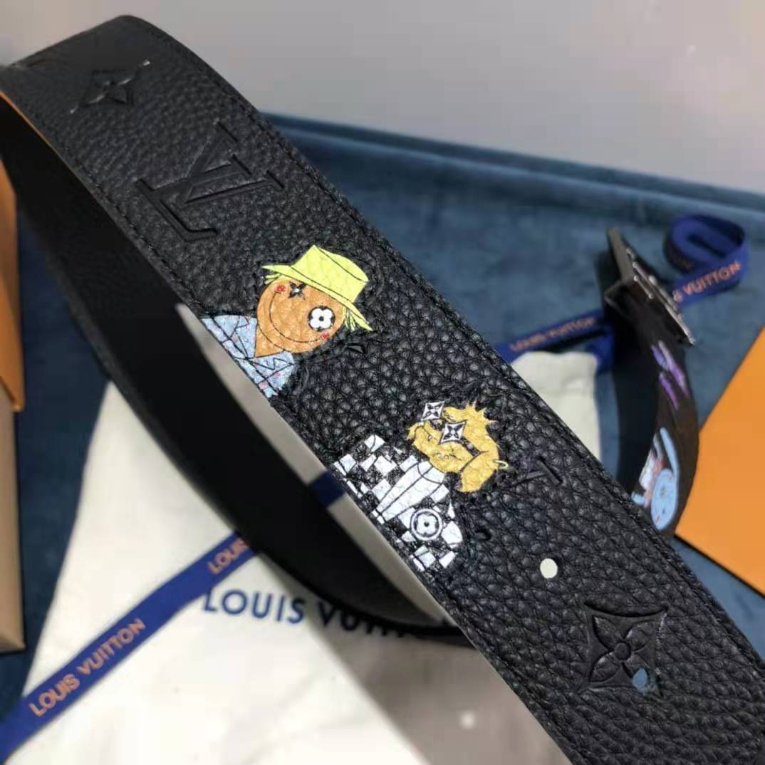 Louis Vuitton Carton Black Belt 40MM - PerfectKickZ