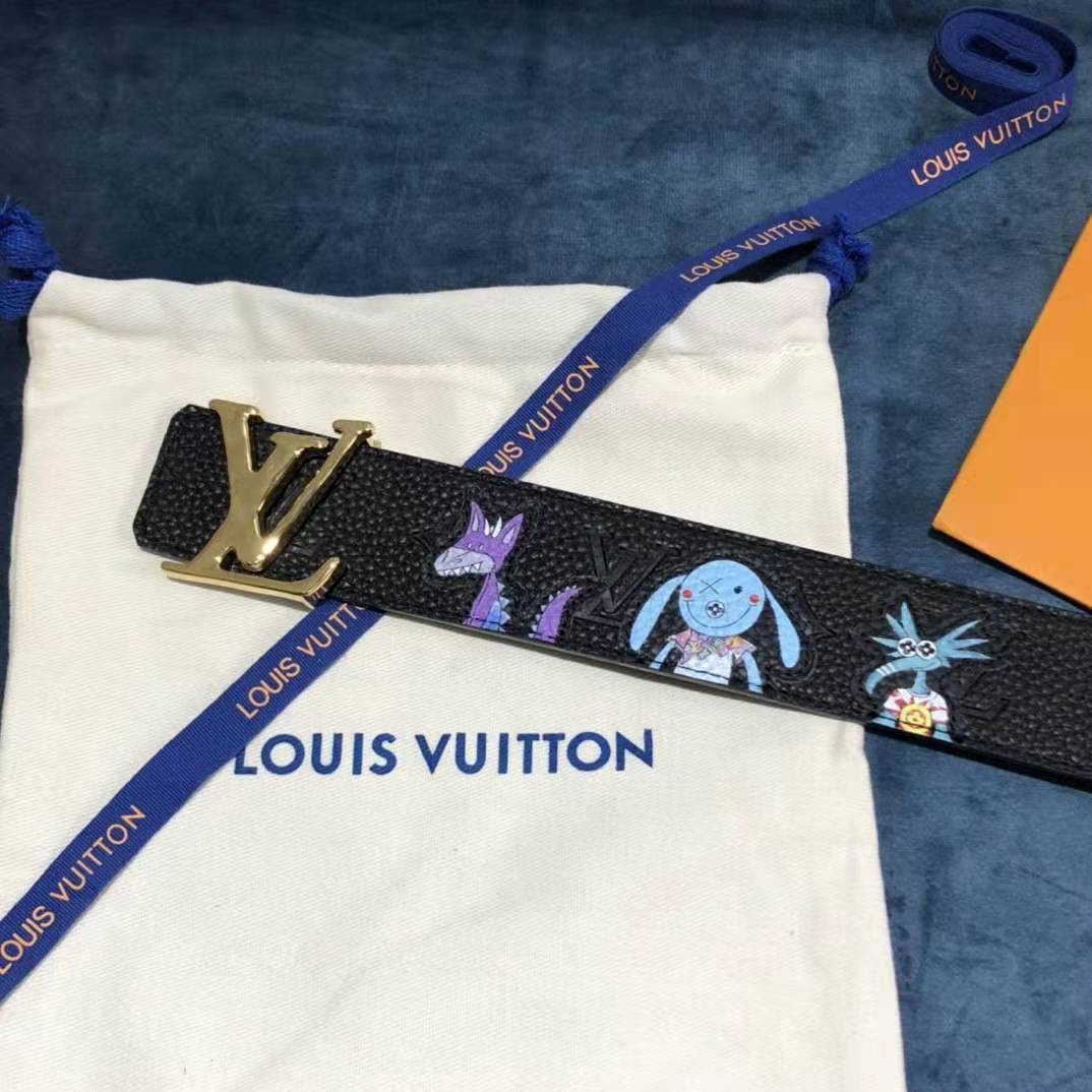 Louis Vuitton Carton Black Belt 40MM - PerfectKickZ