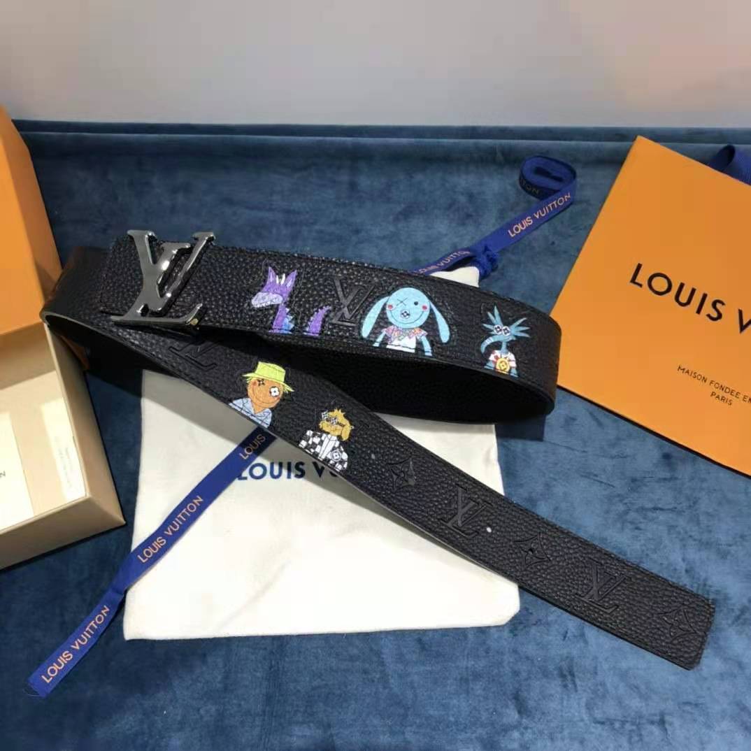 Louis Vuitton Carton Black Belt 40MM - PerfectKickZ