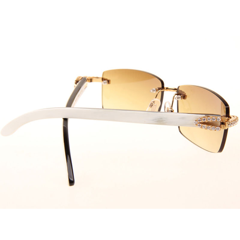 Cartier  3524012 Black And White Buffalo Big Lens Sunglasses In   Gold - PerfectKickZ