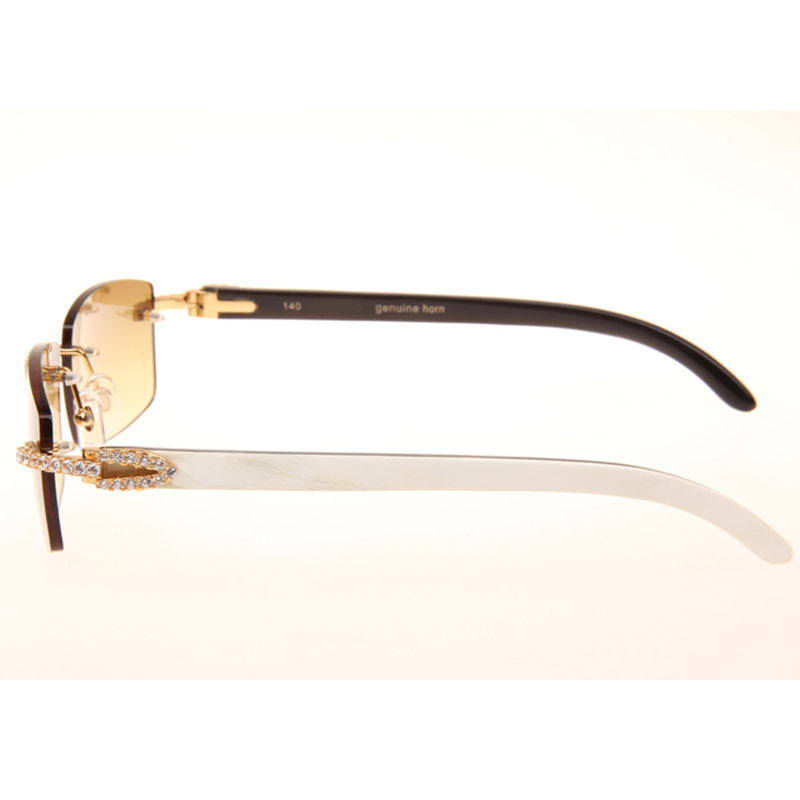 Cartier  3524012 Black And White Buffalo Big Lens Sunglasses In   Gold - PerfectKickZ
