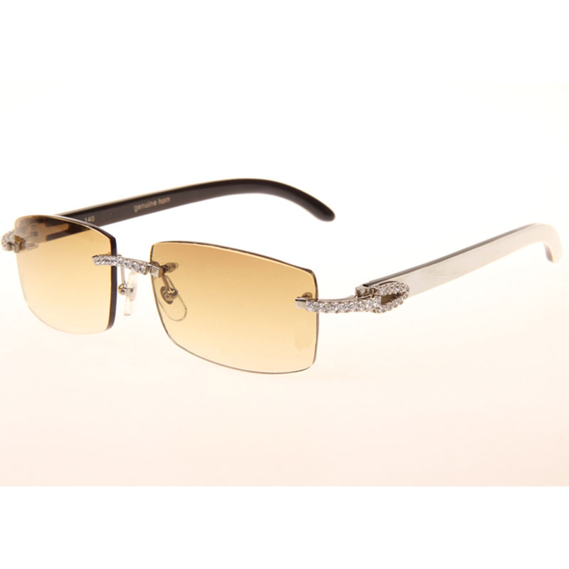Cartier  3524012 Black And White Buffalo Big Lens Sunglasses In  Silver - PerfectKickZ