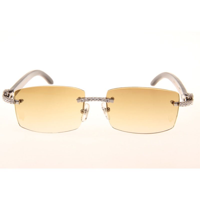 Cartier  3524012 Black And White Buffalo Big Lens Sunglasses In  Silver - PerfectKickZ