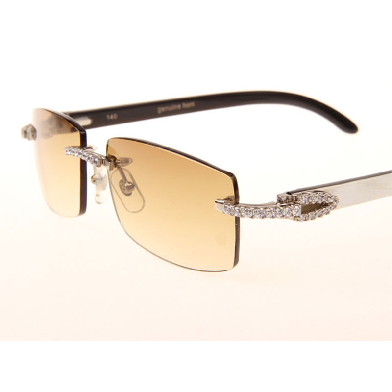 Cartier  3524012 Black And White Buffalo Big Lens Sunglasses In  Silver - PerfectKickZ
