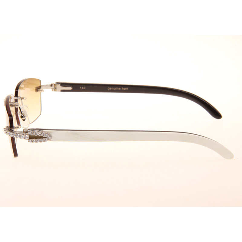 Cartier  3524012 Black And White Buffalo Big Lens Sunglasses In  Silver - PerfectKickZ