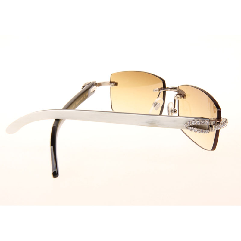 Cartier  3524012 Black And White Buffalo Big Lens Sunglasses In  Silver - PerfectKickZ