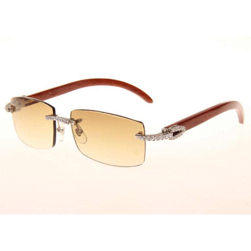 Cartier 3524012 Diamond Wood Sunglasses In Silver - PerfectKickZ