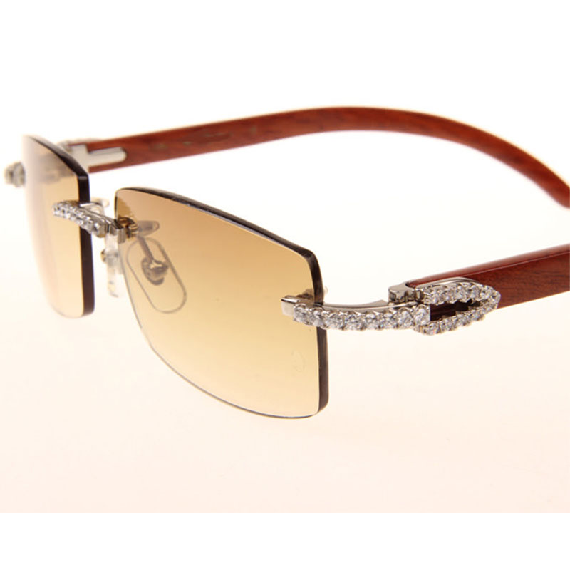 Cartier 3524012 Diamond Wood Sunglasses In Silver - PerfectKickZ
