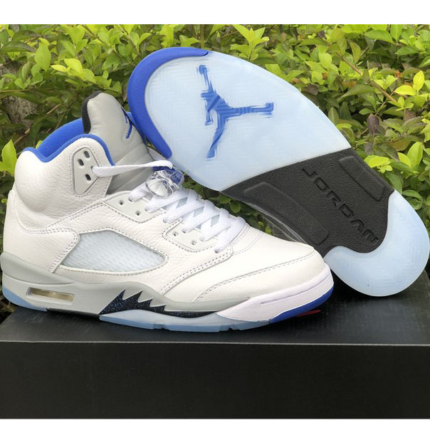 Air Jordan 5“Stealth 2.0” White And Blue Sneaker - PerfectKickZ