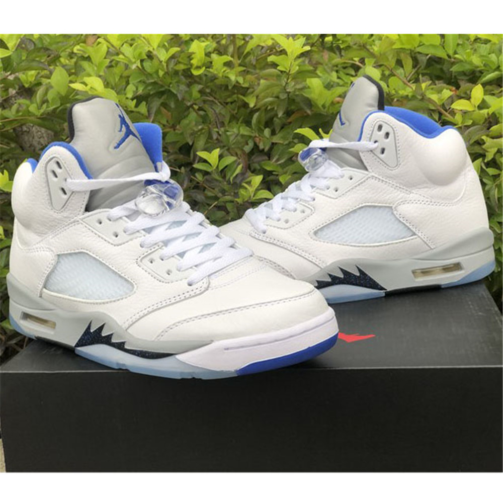 Air Jordan 5“Stealth 2.0” White And Blue Sneaker - PerfectKickZ