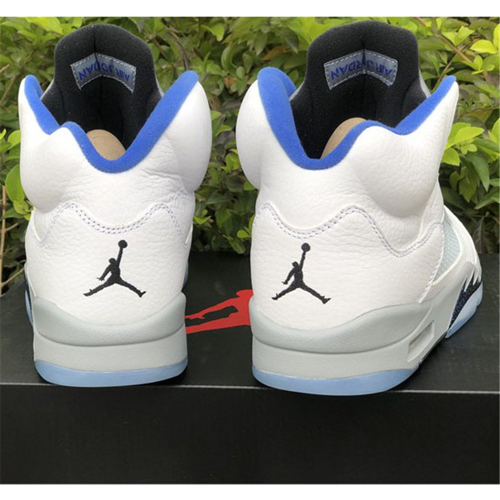 Air Jordan 5“Stealth 2.0” White And Blue Sneaker - PerfectKickZ