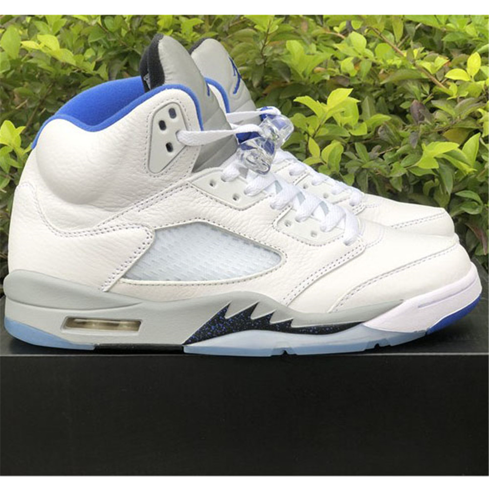 Air Jordan 5“Stealth 2.0” White And Blue Sneaker - PerfectKickZ