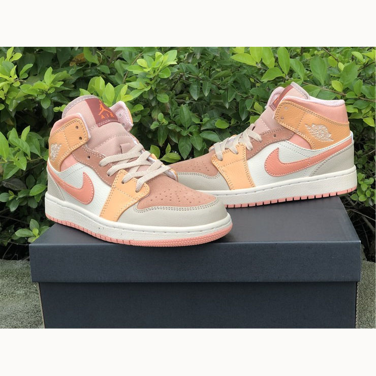 Jordan  Pink Orange Stitching Air  1 Mid - PerfectKickZ