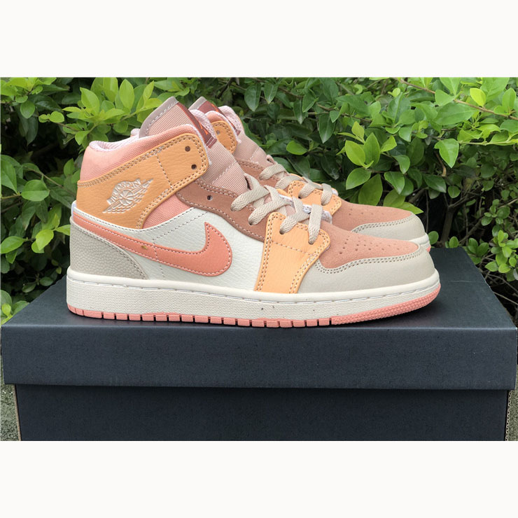 Jordan  Pink Orange Stitching Air  1 Mid - PerfectKickZ