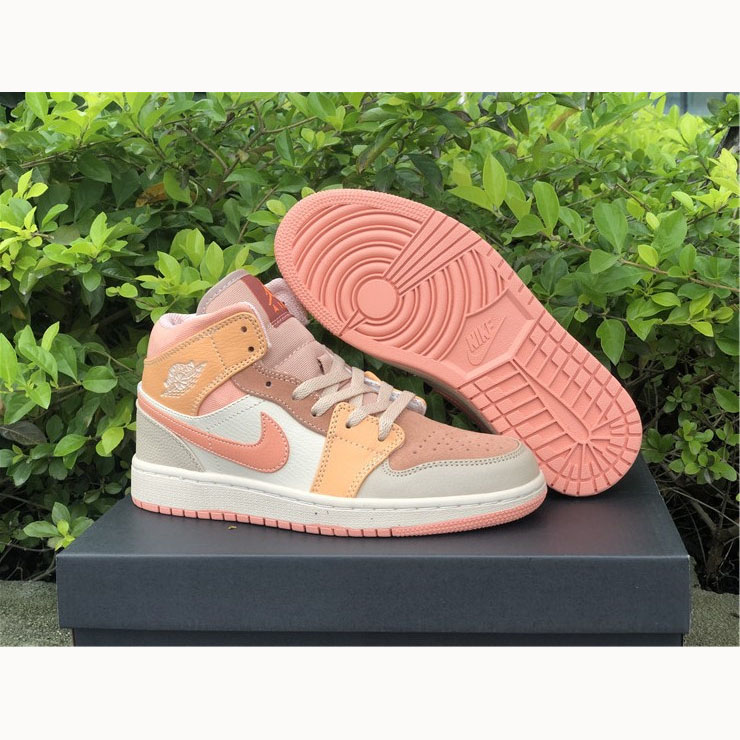 Jordan  Pink Orange Stitching Air  1 Mid - PerfectKickZ