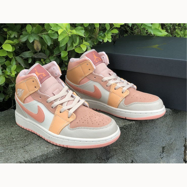 Jordan  Pink Orange Stitching Air  1 Mid - PerfectKickZ