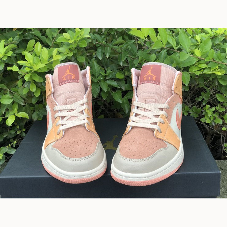 Jordan  Pink Orange Stitching Air  1 Mid - PerfectKickZ