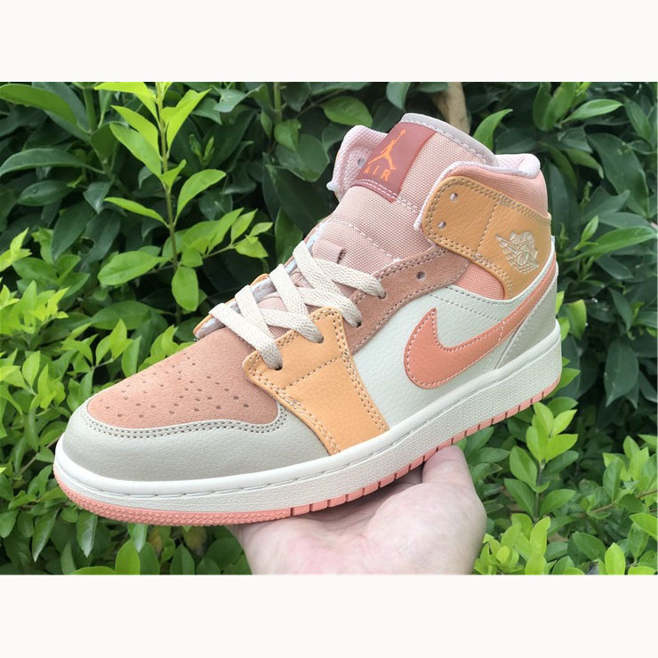 Jordan  Pink Orange Stitching Air  1 Mid - PerfectKickZ