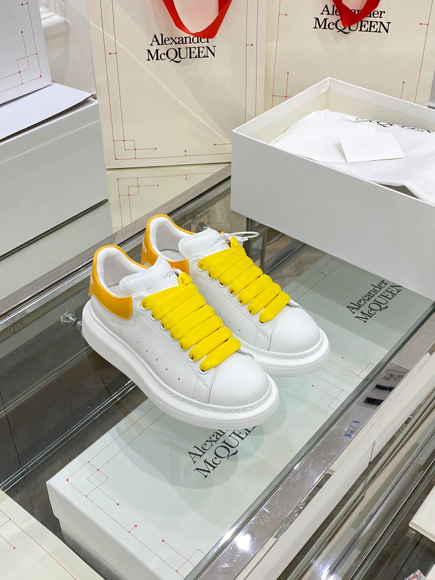 Alexander Mqueen Low-Top Air Platform Leather Sneakers    - PerfectKickZ