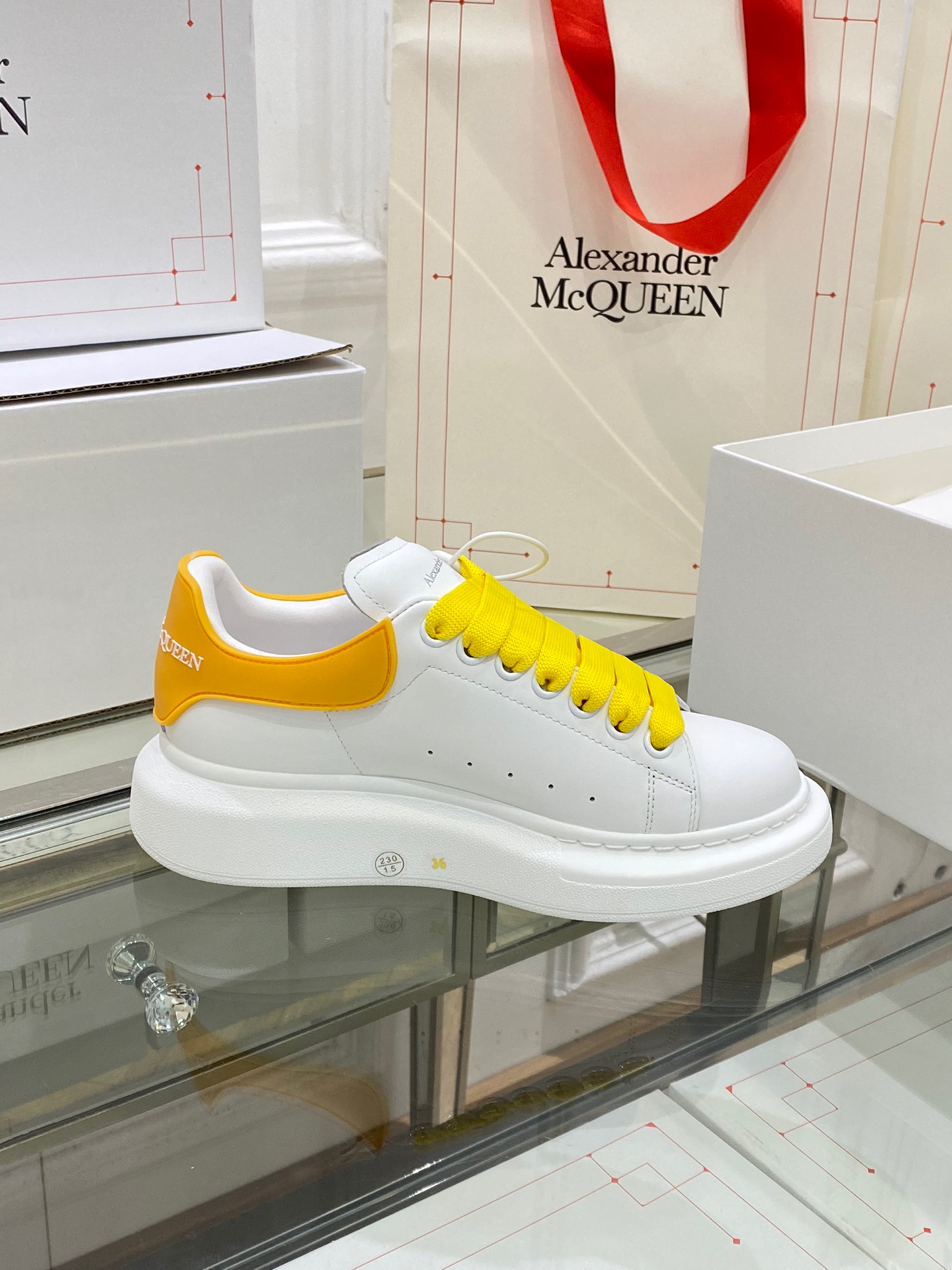 Alexander Mqueen Low-Top Air Platform Leather Sneakers    - PerfectKickZ